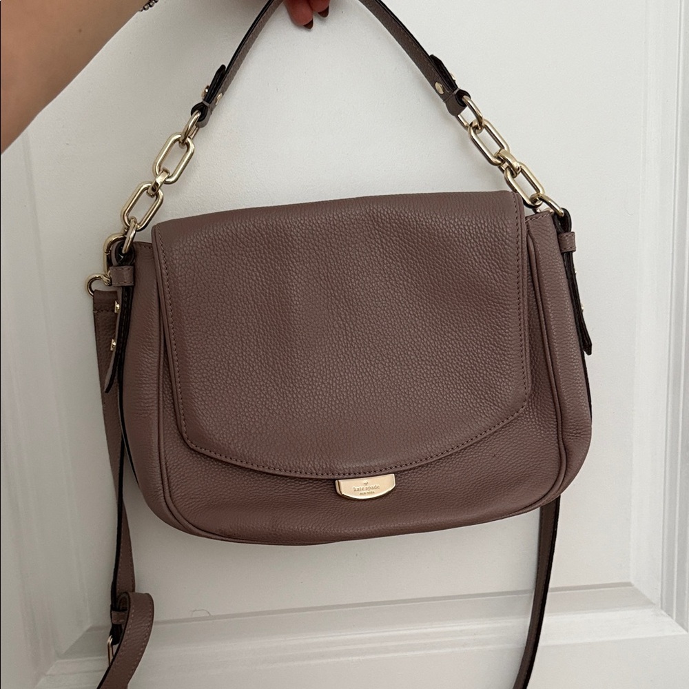 Kate Spade Taupe Leather Shoulder Bag